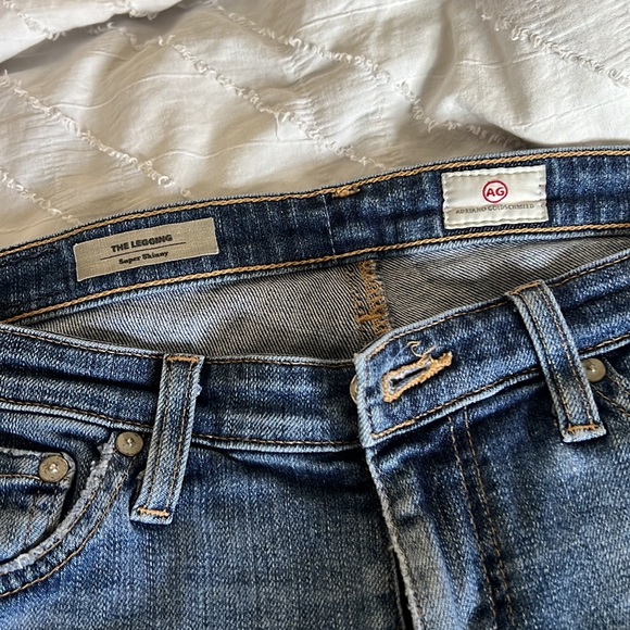 AG Adriano Goldschmied Jeans Denim ripped rips mid blue Wash - Picture 3 of 5